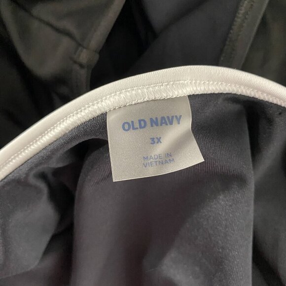 Old Navy One Piece Swimsuit 3X Black White Trim 1/2 Zip Solid  NWT SW-1887 - Picture 10 of 10
